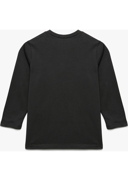 Baskılı Uzun Kollu Bisiklet Yaka Pamuklu Tişört fiyatları