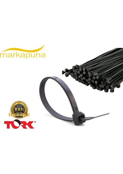 Uv Tork Kablo Bağı Cırt Kelepçe 4,8 MMX200 mm Siyah 100 'lü Paket