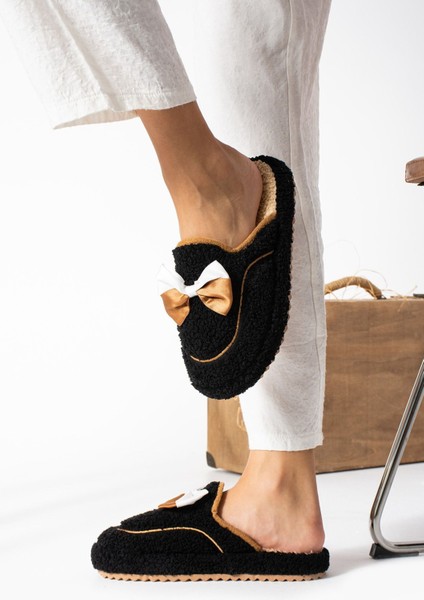 Kadın Kurdele Detaylı Peluş Ev Terliği – Yumuşak, Sıcak, Kaymaz Tabanlı Kışlık Terlik modelleri