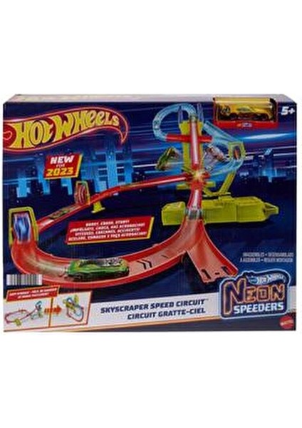 Neon Yarışlar Çoklu Yarış Heyecanı Pist Seti 5-7 Yaş İçin Motorlu İticili