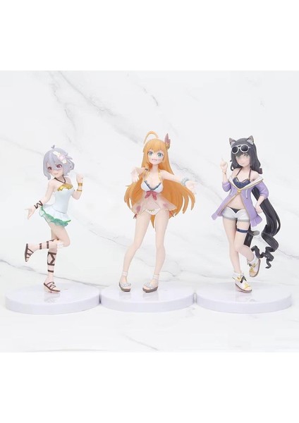 Princess Connect Re:dive 3lü Anime Figür Seti Pecorine Kokoro Kailu Koleksiyon Oyuncak Biblo +16 Yaş modelleri