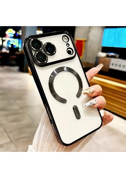 iPhone 17 Pro Kılıf Kamera Lens Korumalı Magsafe Şarj Kilifi Şeffaf Renkli Yumuşak Kapak