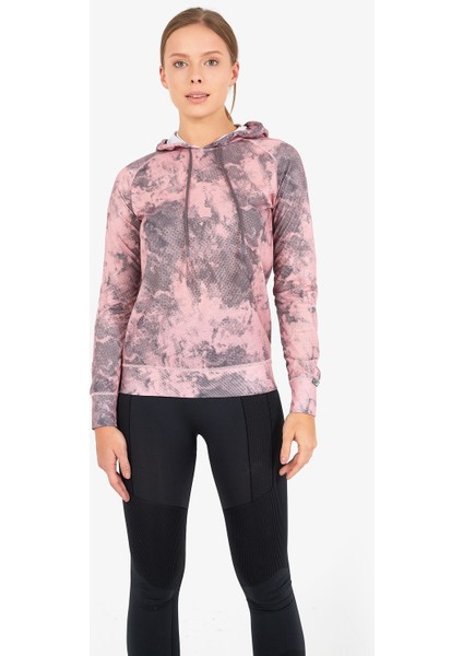 Kadın Termal Kapşonlu Sweatshirt 2. Seviye 6194 - Pembe Baskılı fırsatları