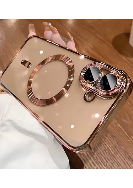 iPhone 17 Kılıf Kamera Lens Korumalı Magsafe Şarj Kilifi Şeffaf Renkli Yumuşak Kapak