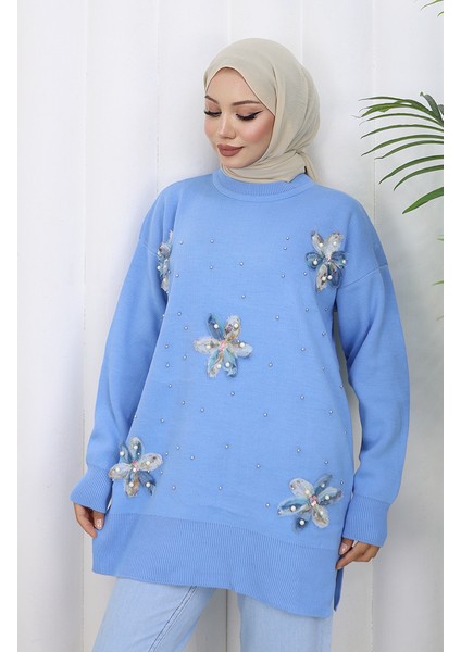 Triko Garnili Tunik 3010-10 Mavi fırsatları