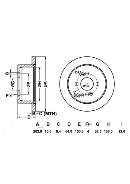 50301 Arka Fren Diski 584111C800 (2 Adet Fiyatıdır)