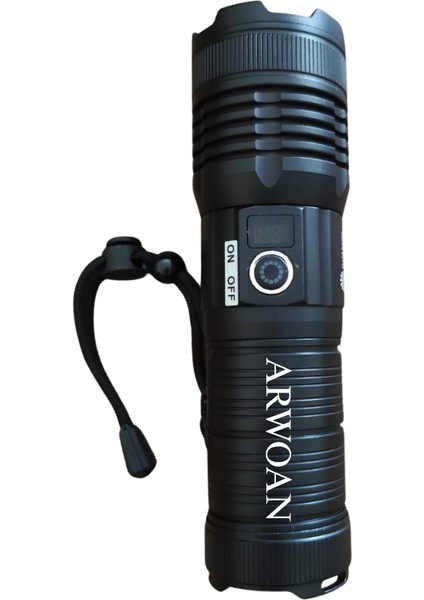 100W LED Şarjlı El Feneri 2200 Metre Menzil 7200 Mah Lityum Pil