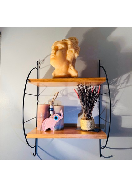 El Yapımı Hediyelik Dekoratif Nazar Boncuklu, Fil Figürlü Simli ve İpli 12 cm Cam Duvar Süsü