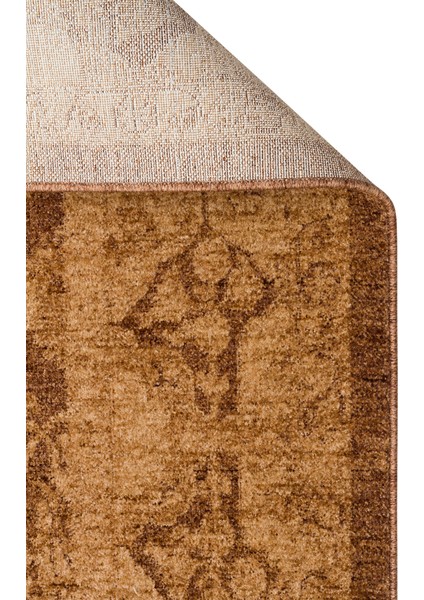 Shiraz SHR 01 Bej - Vintage Eskitme Desenli Yumuşak Dokulu Modern Makine Halısı