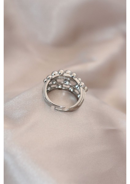 Ayarlamalı Silver Renk Metal Bombeli Boluncuk Model Yüzük fiyatları