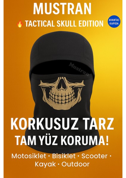 Tactical Skull Baskı Balaklava Maske | Kışlık Motosiklet Outdoor Kar Scooter Bisiklet Kayak Kask