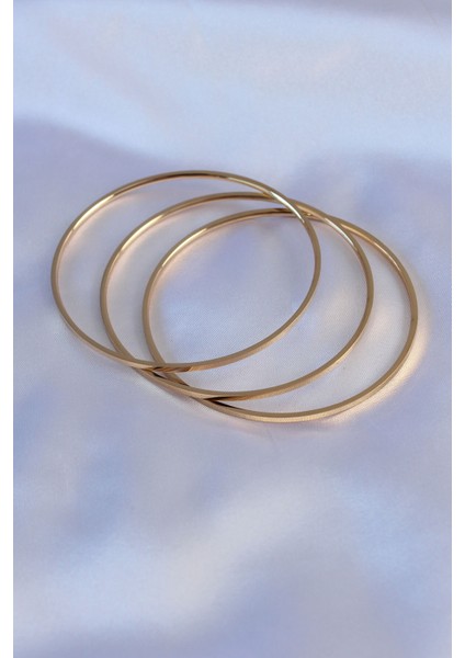 316L Çelik Gold Renk Ajda Model Kadın 65 mm Bilezik