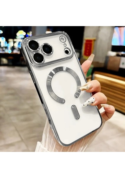 iPhone 17 Pro Kılıf Kamera Lens Korumalı Magsafe Şarj Kilifi Şeffaf Renkli Yumuşak Kapak