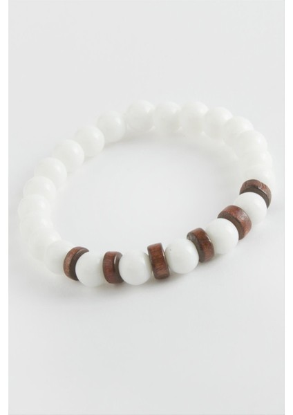 Resveq Ceyt Doğaltaş Bileklik-Beyaz