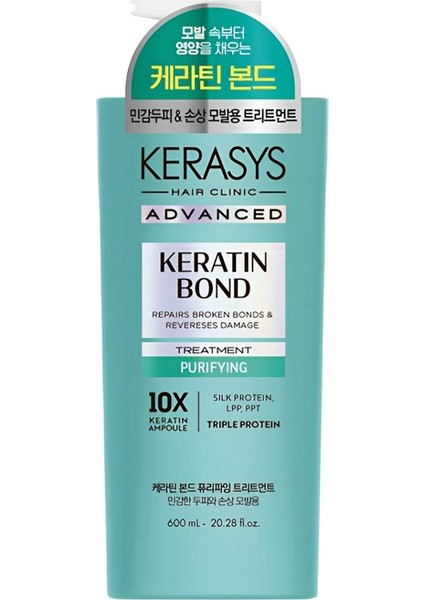 Kerasys Keratin Bond Purifying Treatment / Keratin Içeren Onarıcı Saç Bakım Kremi 600 ml