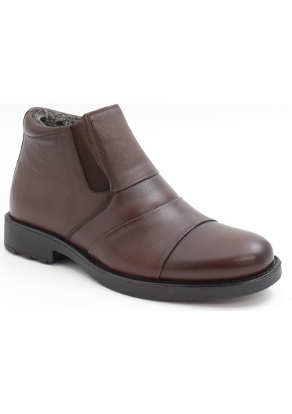 144 Kahve Hakiki Deri Kürklü Erkek Bot