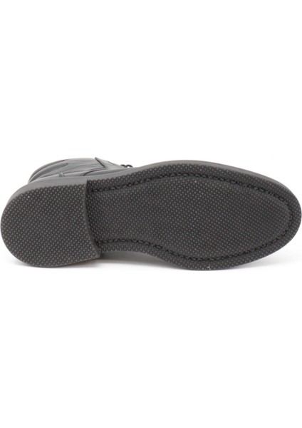 23213 Siyah Fermuarlı Kauçuk Taban Erkek Bot