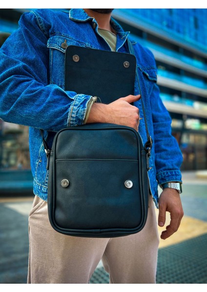 CNT009 - Cilt Deri Erkek Yan Omuz Çantası Sıyah fiyatları