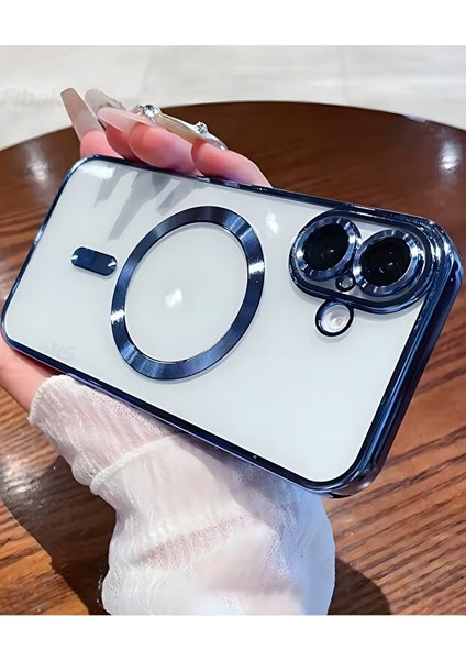 iPhone 17 Kılıf Kamera Lens Korumalı Magsafe Şarj Kilifi Şeffaf Renkli Yumuşak Kapak