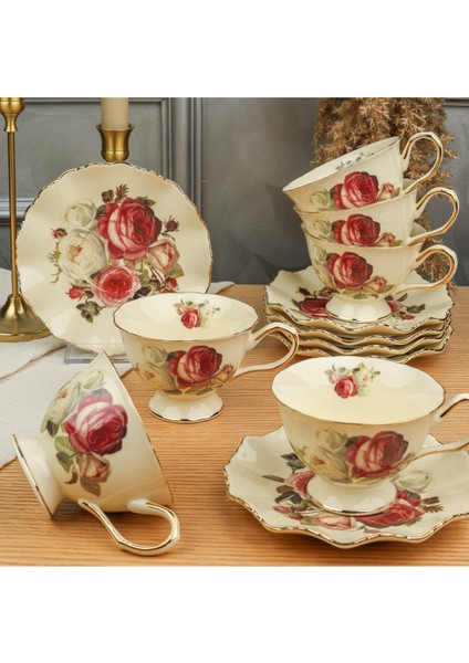 Rose 6'lı Çay Fincanı