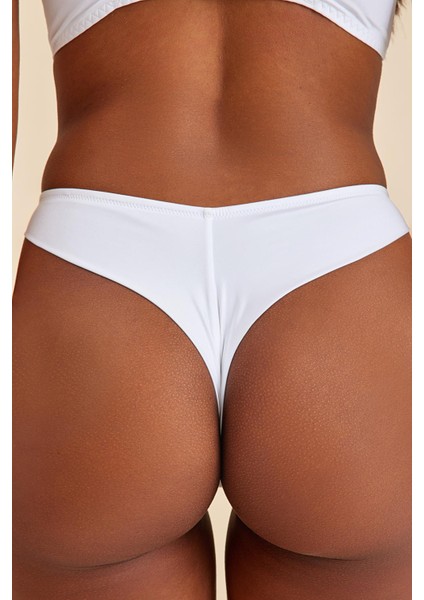 Paris Ekru Dantelli String Külot