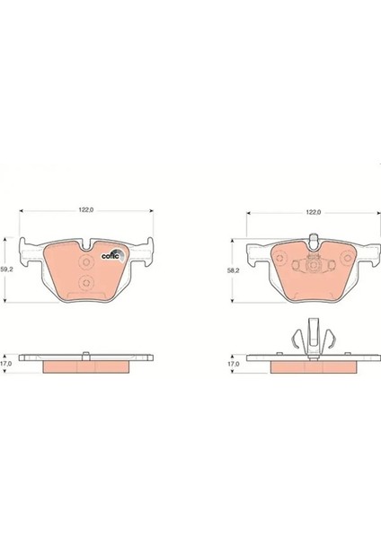 GDB1560 Arka Fren Balatasi 34212288895 34212288896 34216769105
