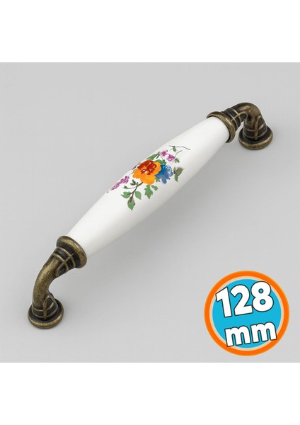 Mobilya Mutfak Çekmece Dolap Kapak Dolabı Kulbu Kulpu Kulpları Beyaz 128 Mm-12.8 cm Porselen