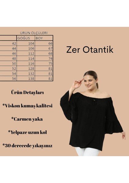 Zerotantik Yakası Lastikli Volankol Büyük Beden Tunik Siyah fiyatları