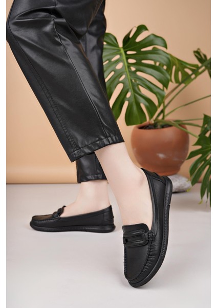 Eliz 24105 Siyah Hakiki Soft Deri Rok Günlük Kadın Ayakkabı indirimleri