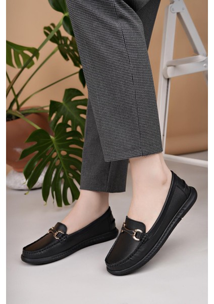 Eliz 24103 Siyah Hakiki Soft Deri Rok Günlük Kadın Ayakkabı indirimleri