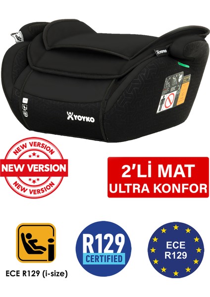 15-36 kg Oto Koltuğu Yükseltici I-Size Premium Booster Siyah