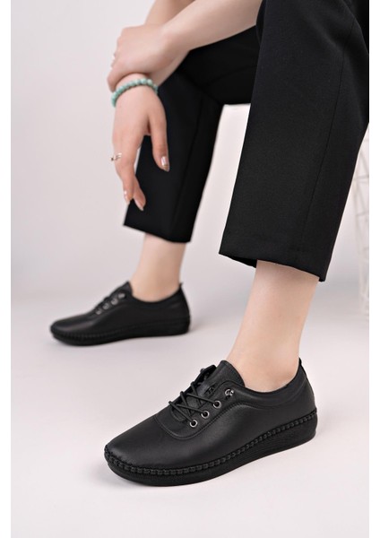 Maria 200-90 Siyah Hakiki Soft Deri Günlük Kadın Ayakkabı indirimleri