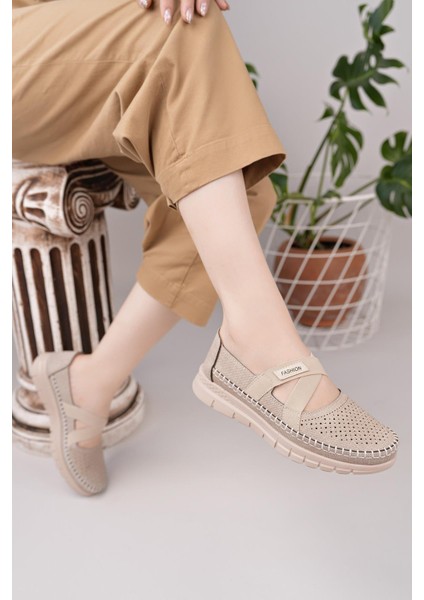 Nesil Shoes Ayzen 772 Vizon Delikli Anatomik Kadın Ayakkabı indirimleri