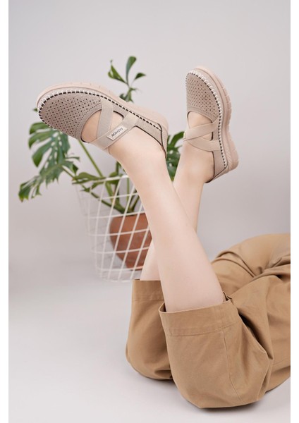 Nesil Shoes Ayzen 772 Vizon Delikli Anatomik Kadın Ayakkabı