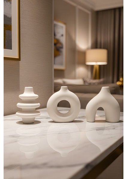 Modern Bohem Beton Vazo 3’lü Set – Dekoratif Minimal Set fırsatları