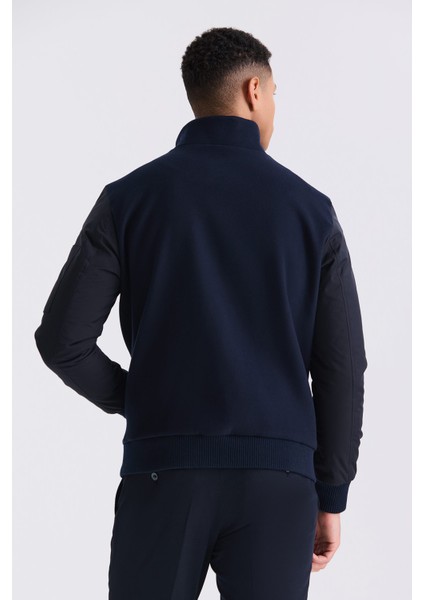 Lacivert Regular Fit Gömlek Yaka Erkek Mont fırsatları