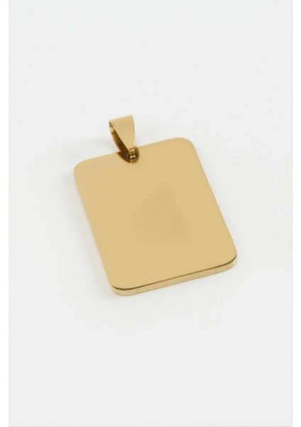 Buğz Künye Isim Yazılabilir Çelik Kolye Ucu 2,3*3,2 cm