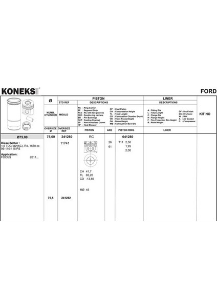 641280 Segman Olcu: Std 0640S7 0640W5 1607373780 (4 Adet Fiyatıdır)