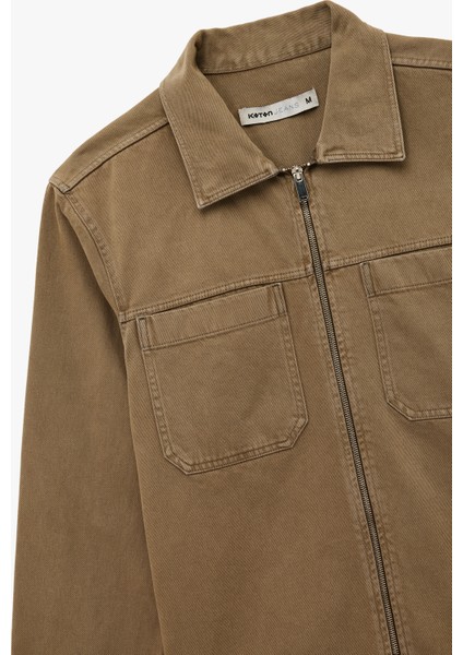 Pamuklu Uzun Kollu Cep Detaylı Klasik Yaka Jean Gömlek Ceket modelleri