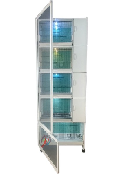 Istanbul Kafes - Model M05YS - 5’li DOLAP – PVC KUŞ DOLABI – PVC KAFES – SALMA KAFES - PLASTİK DOLAP - ÇOK AMAÇLI DOLAP - Muhabbet Salmalı Kafes (MONTAJLI KURULU GÖNDERİM)