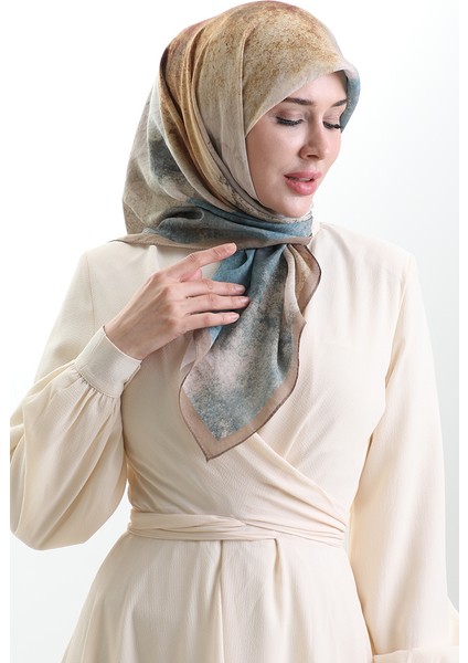 Karaca Desenli Doğal Elyaf Eşarp 82018-10 Toprak Kahverengi fiyatları