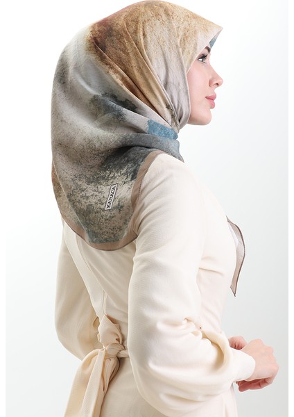 Karaca Desenli Doğal Elyaf Eşarp 82018-10 Toprak Kahverengi modelleri