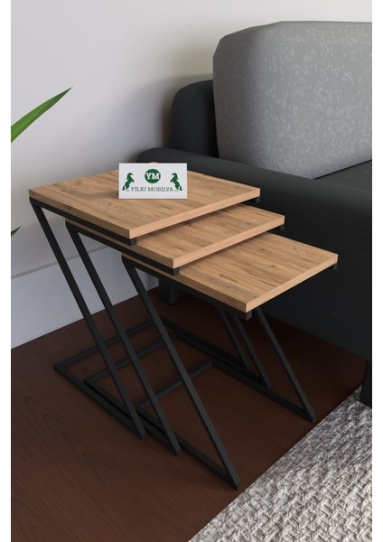 Z Zigon Sehpametal Siyah Ayaklı