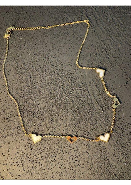 Çok Kalpli Çelik Zincir Kolye modelleri