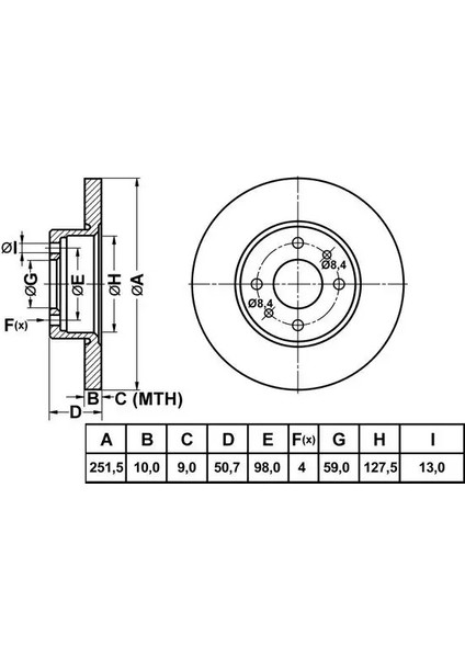 50140 Arka Fren Diski 46831042 (2 Adet Fiyatıdır)