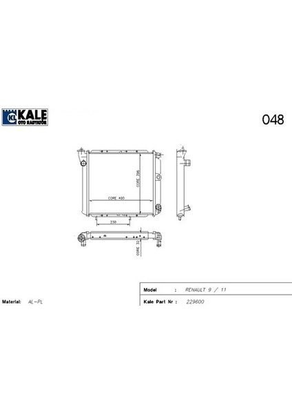 0503112AL Motor Radyatoru