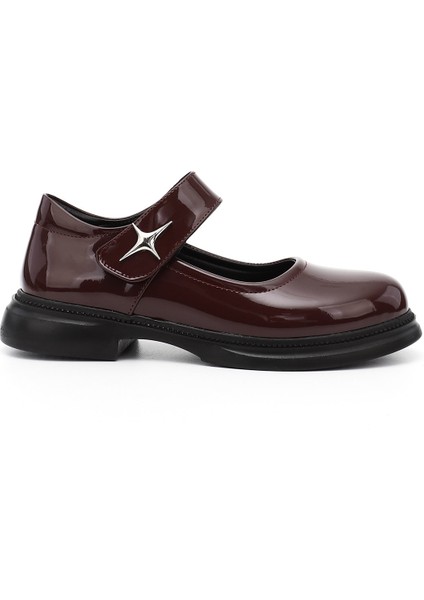 Kadın Bordo Rugan Mary Jane Ayakkabı