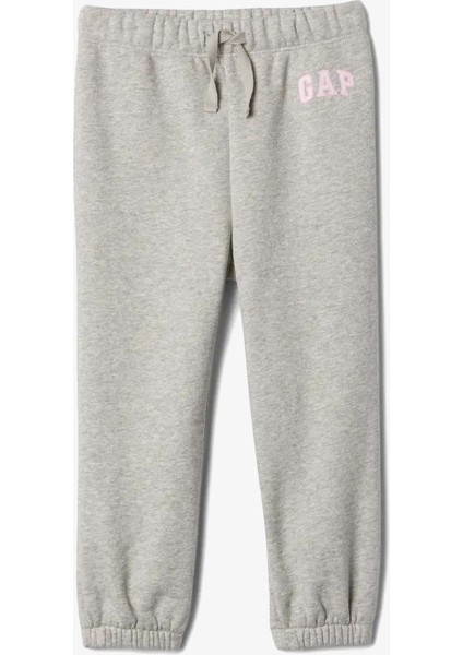 Logo Kalp Desenli Pull-On Jogger Fleece Çocuk Gri Eşofman ALTI.001