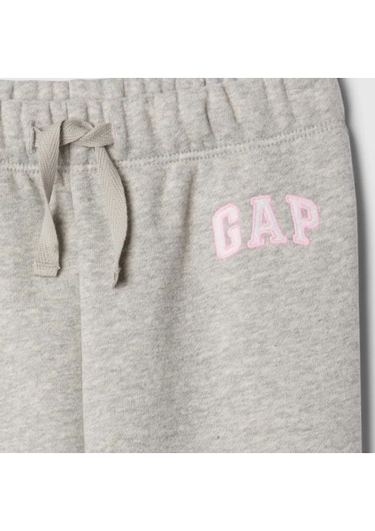 Logo Kalp Desenli Pull-On Jogger Fleece Çocuk Gri Eşofman ALTI.001 modelleri
