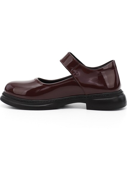 Kadın Bordo Rugan Mary Jane Ayakkabı modelleri